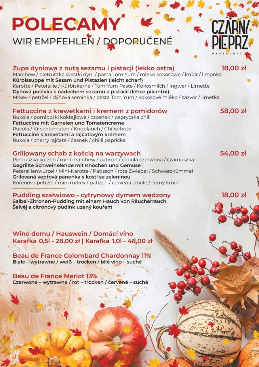 menu jesienne