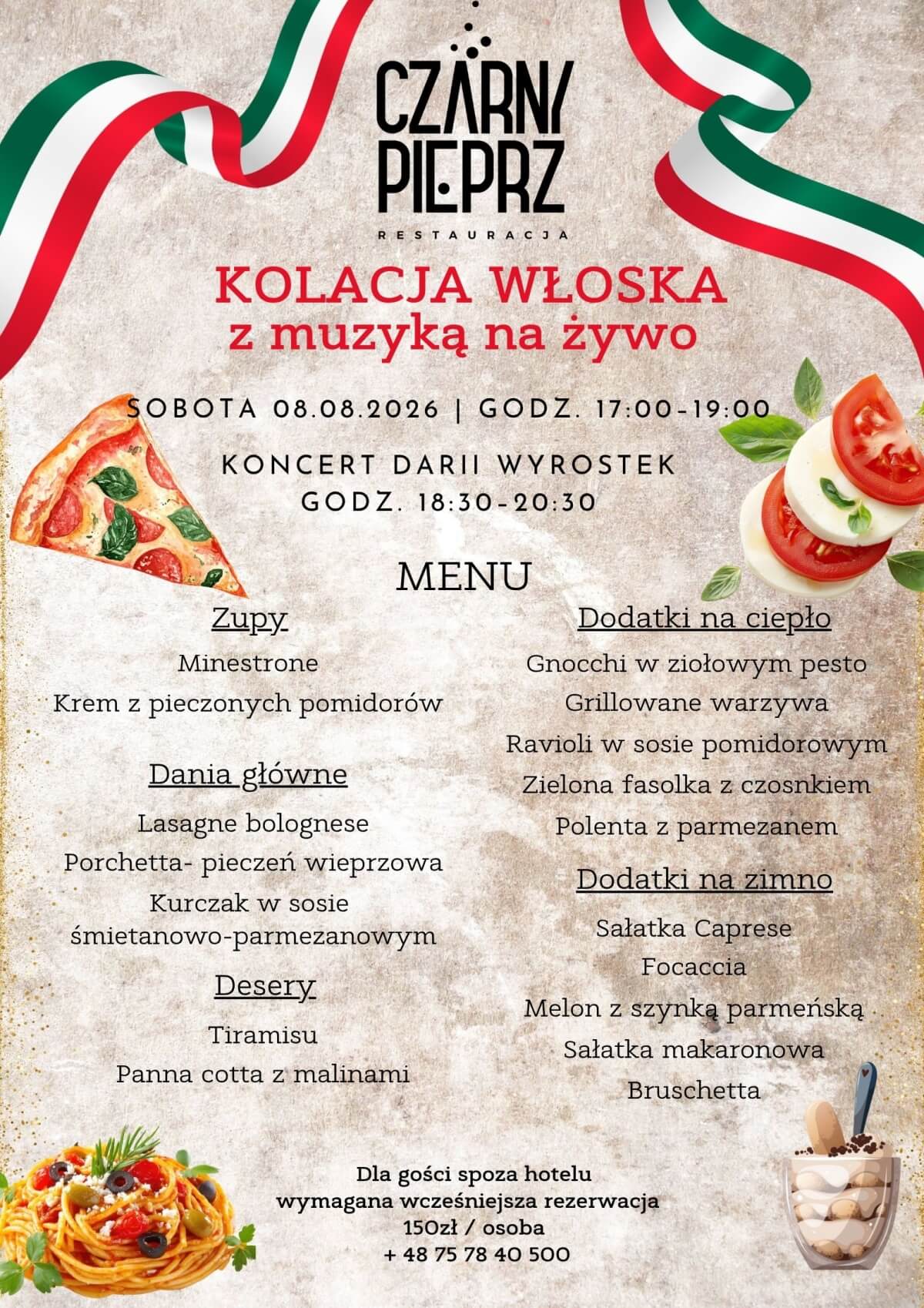 kolacja włoska czarny pieprz